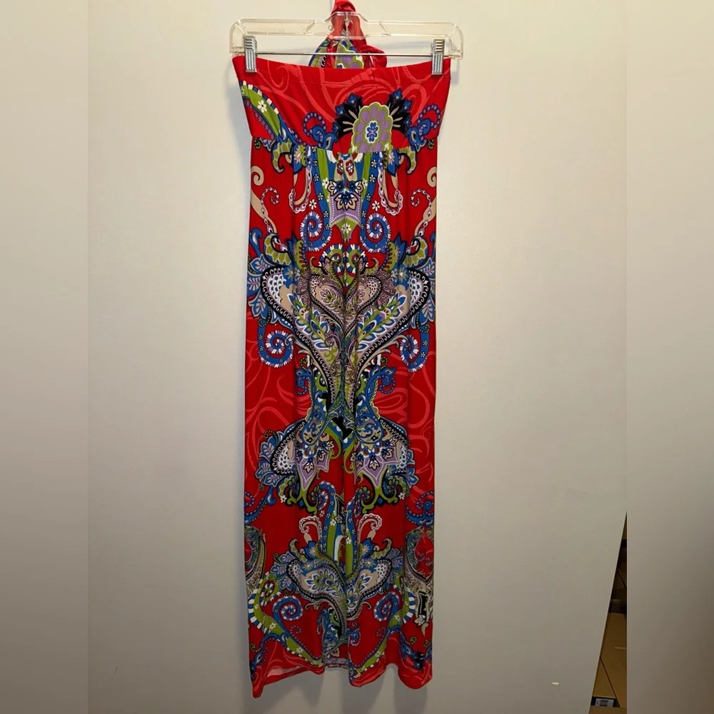 Snap Red Paisley Maxi Dress - Picture 4 of 8